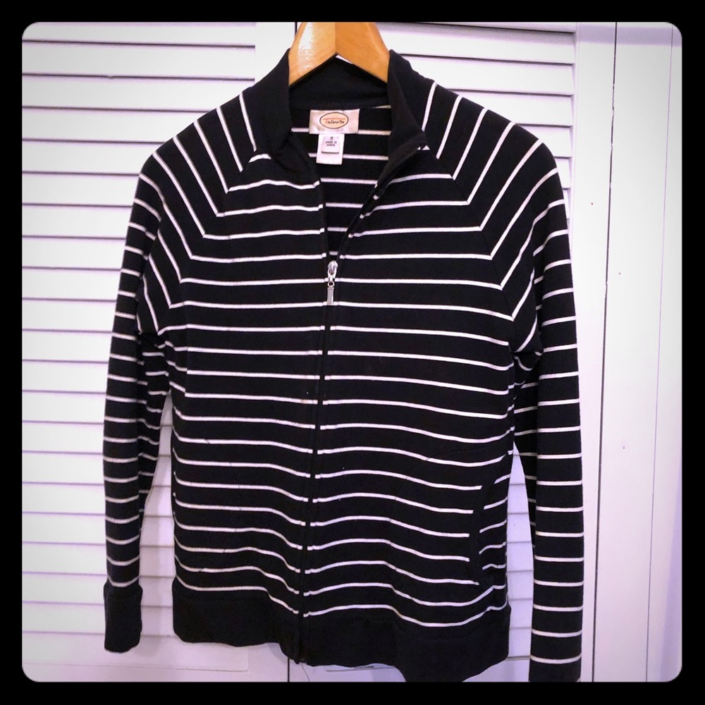Talbots Black and white striped jacket